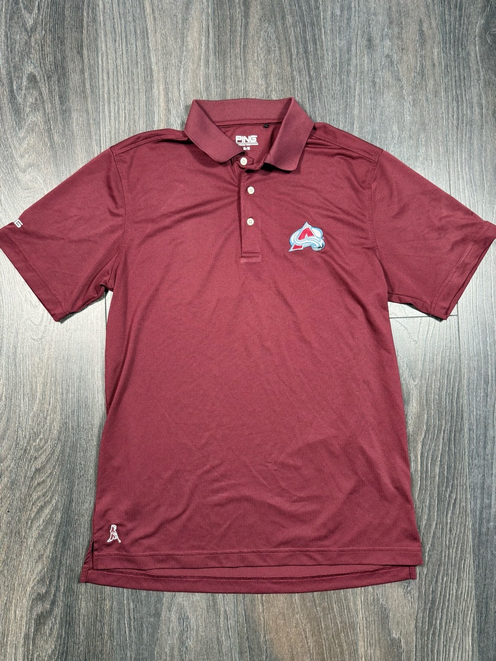 Ping Men's Maroon Polo with Colorado Avalanche Logo